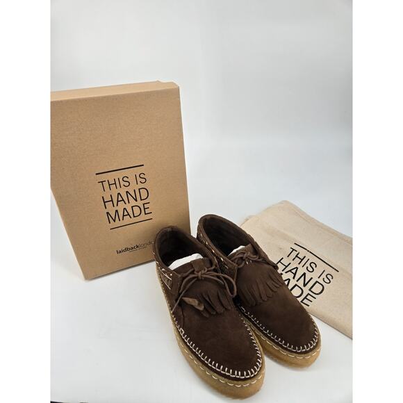 Laidback London Beaded Erku Chukka Moccasins Brown Suede Sz 38 US 7.5 New In Box - Picture 11 of 13